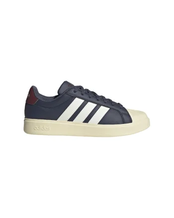 Pantofi sport din piele ecologica Streettalk, Crem/Bleumarin