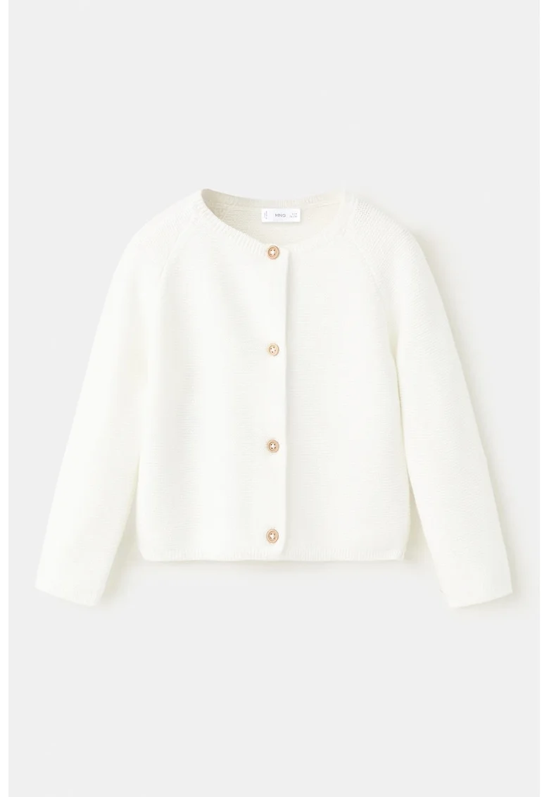 Cardigan cu nasturi si maneci raglan, Alb