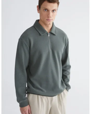 Bluza de trening regular fit uni, Verde sparanghel