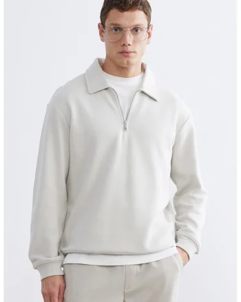 Bluza de trening regular fit uni, Alb murdar
