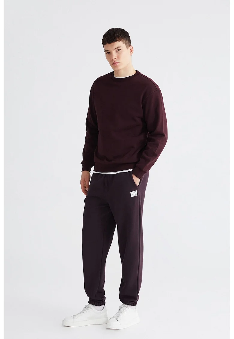 Pantaloni relaxed fit de trening cu snururi, Violet tyrian