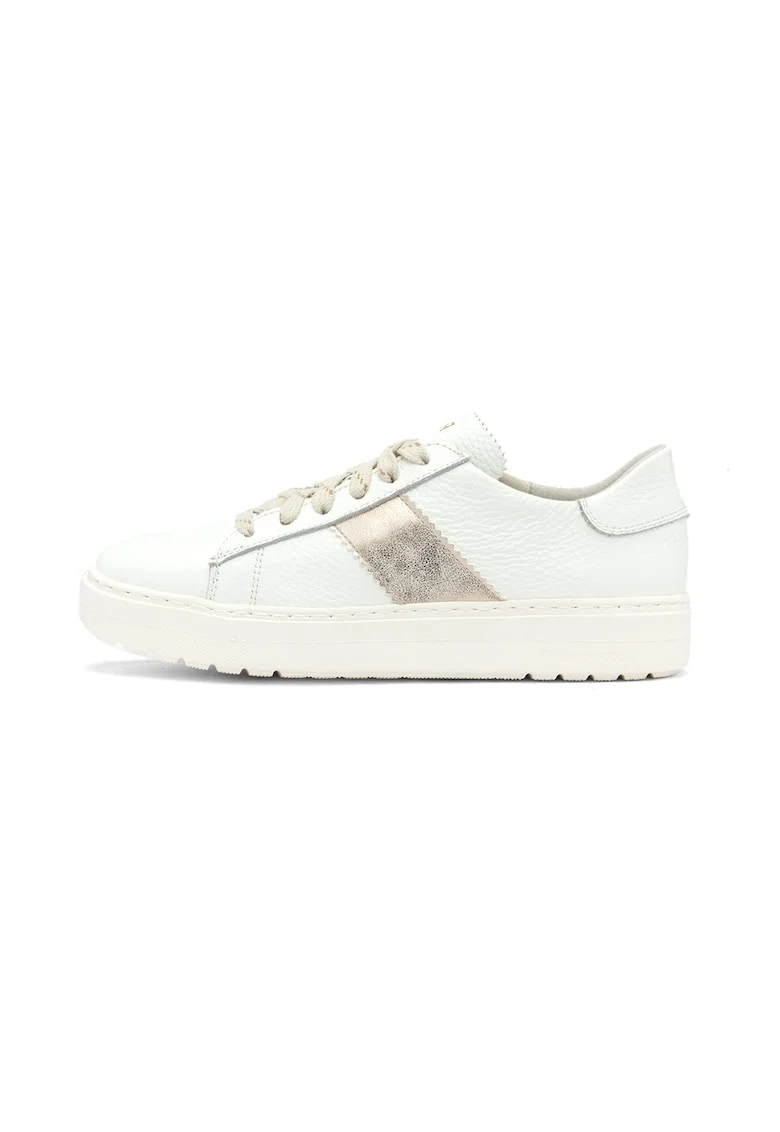 Pantofi sport de piele si piele intoarsa, Auriu platinat/Alb murdar