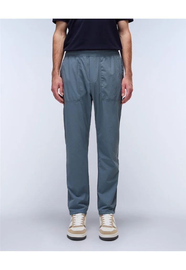 Pantaloni cu talie elastica si ajustabila cu snur Sovana, Gri albastrui