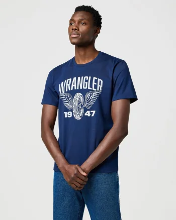 Tricou barbati  AMERICANA, bumbac, bleumarin,