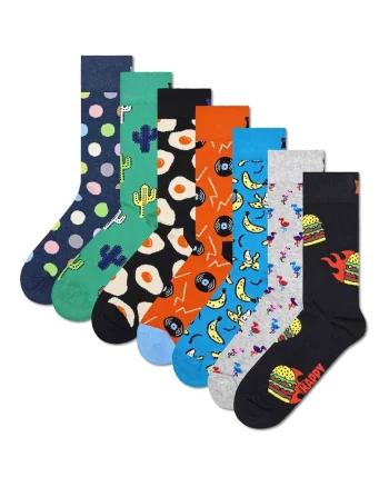 Set de sosete unisex cu imprimeu - 7 perechi, Multicolor