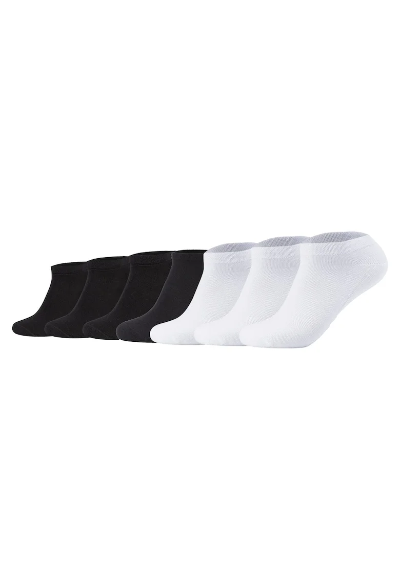Set de sosete pana la glezna unisex - 7 perechi, Alb/Negru