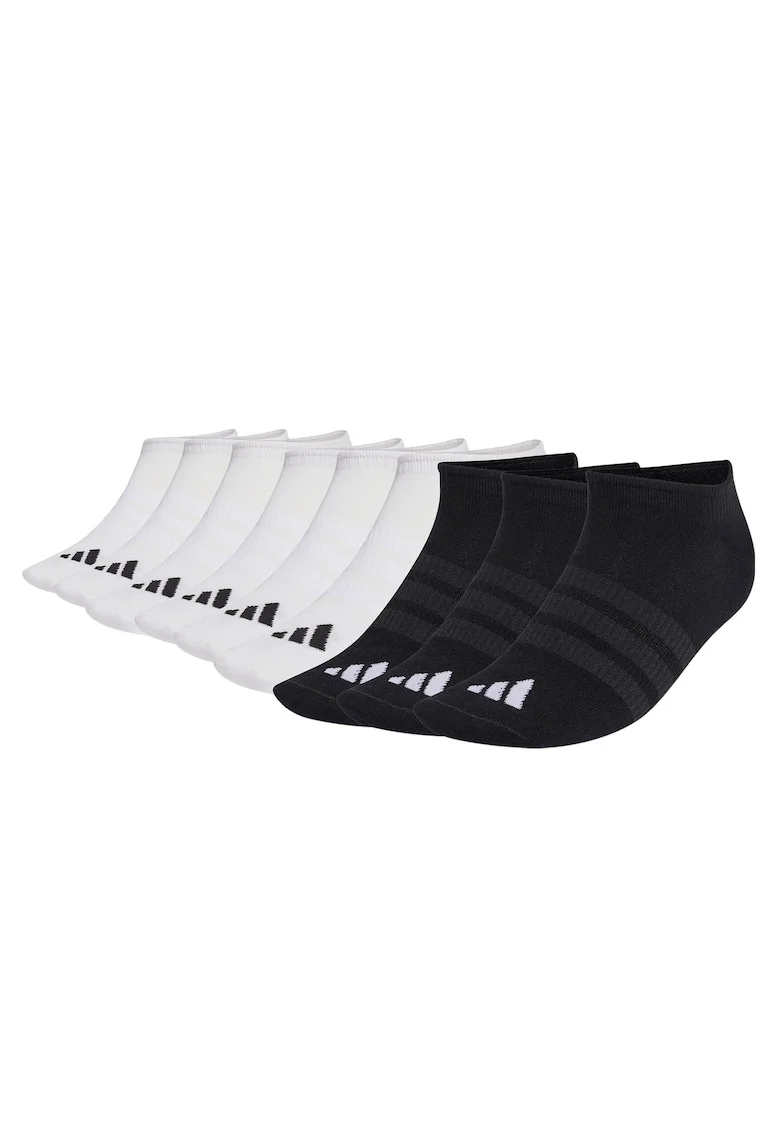 Set de sosete unisex pana la glezna - 9 perechi, Alb/Negru