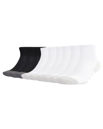 Set de sosete trei sferturi Essentials Climacool - 9 perechi, Alb/Negru