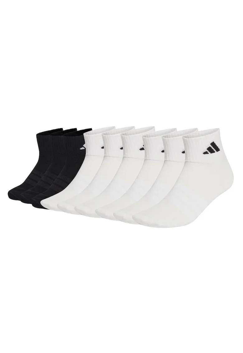 Set de sosete pana la glezna Thin & Light Sportswear - 9 perechi, Alb/Negru