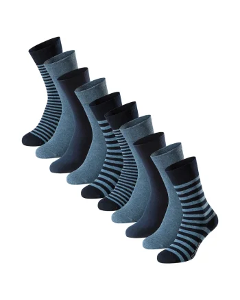 Schiesse, Set de sosete lungi cu model - 5 perechi, Albastru ultramarin/Albastru melange