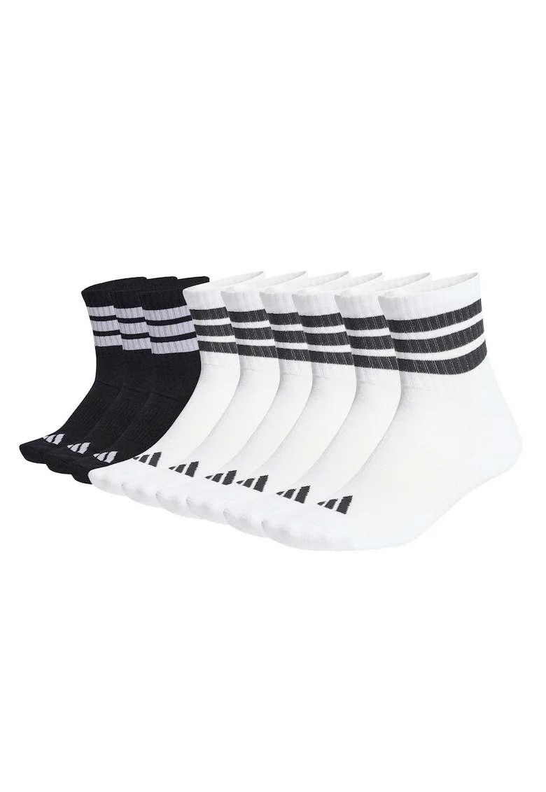 Set de sosete scurte unisex - 9 perechi, Alb/Negru