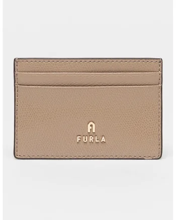 Portcart din piele Camelia, Maro camel