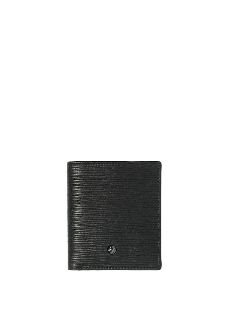 Portofel pliabil din piele cu aspect texturat Voltaire, Negru