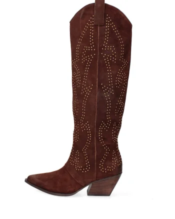 Cizme cowboy de piele Novara Ultra, Maro inchis