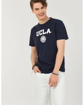 Tricou cu imprimeu logo Gayley, Bleumarin