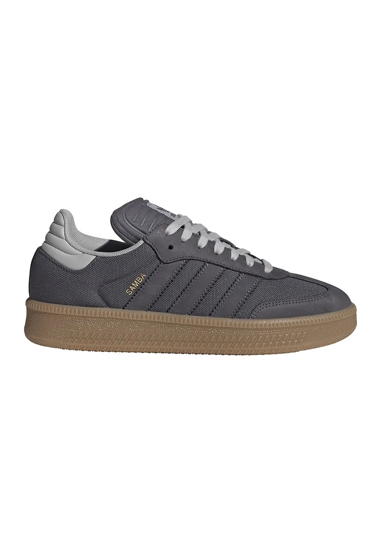 Pantofi sport Samba din piele intoarsa cu insertii din material textil, Gri deschis/Gri inchis