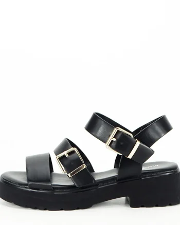 Sandale negre cu talpa groasa 3210 126