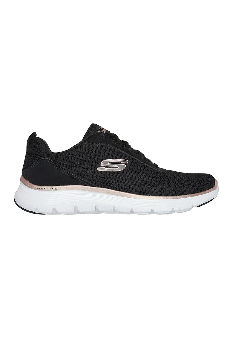 Pantofi sport de plasa cu garnituri din material sintetic Flex Appeal-Uptake, Negru/Auriu rose