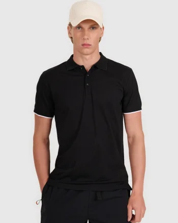 Tricou polo barbati, Negru