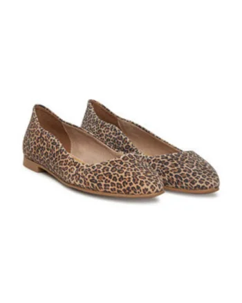 Balerini dama,  piele naturala, maro/negru,