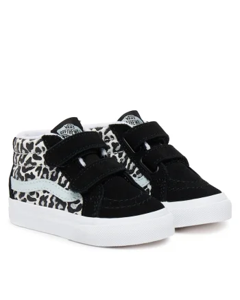 Tenisi copii,  SK8-Mid Reissue, multicolor cu imprimeu de leopard, tesatura