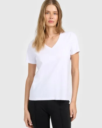 Tricou de dama,  culoare alb, bumbac