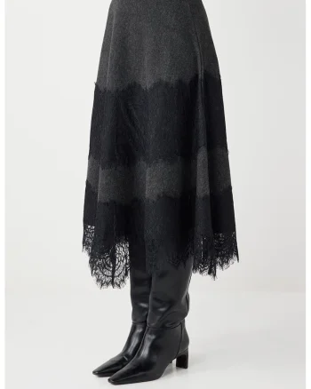 Fusta midi evazata, Negru stins