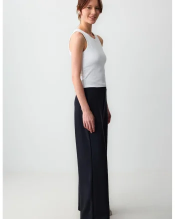 Pantaloni de trening din amestec de modal cu croiala ampla, Negru
