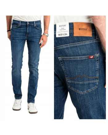 Blugi Barbati,  Vegas Slim, Slim Fit, Talie Medie, Fermoar, Lungi, 5 Buzunare, Bumbac, Albastru, Albastru