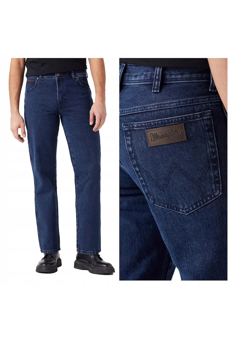 Blugi Barbati,  Texas, Straight Fit, Talie Medie, Fermoar, Lungi, 5 Buzunare, Bumbac, W35-L34, Albastru