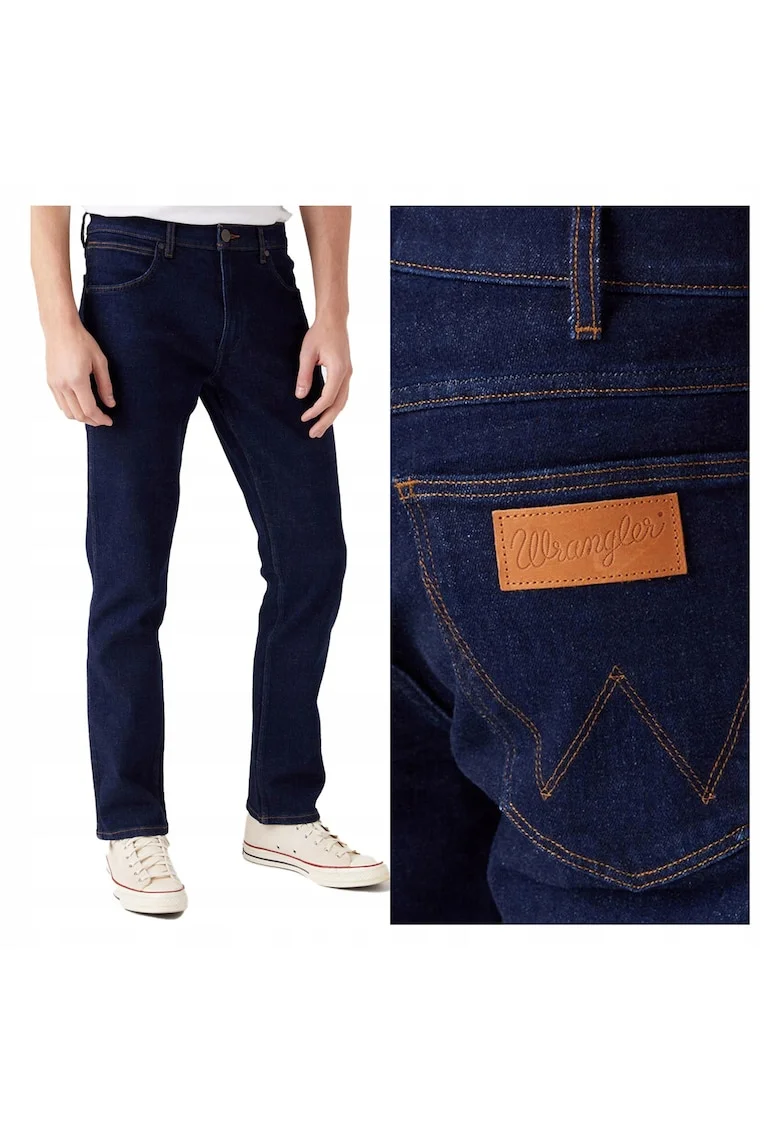 Blugi Barbati,  Greensboro, Straight Fit, Talie Medie, Fermoar, Lungi, 5 Buzunare, Bumbac, W31 Albastru, Albastru