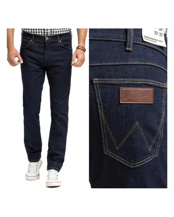 Blugi Barbati,  Greensboro, Straight Fit, Talie Joasa, Fermoar, Lungi, 5 Buzunare, Bumbac, W36-L32, Albastru