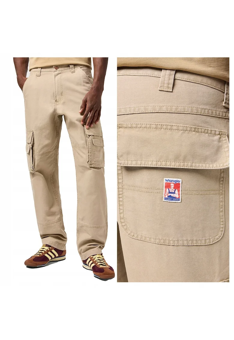 Pantaloni Barbati,  Cj Rel Cargo Pant, Straight Fit, Talie Medie, Fermoar, Lungi, 5 Buzunare, Bumbac, Bej, Bej