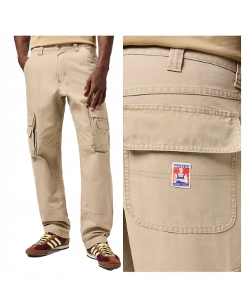 Pantaloni Barbati,  Cj Rel Cargo Pant, Straight Fit, Talie Medie, Fermoar, Lungi, 5 Buzunare, Bumbac, Bej, Bej