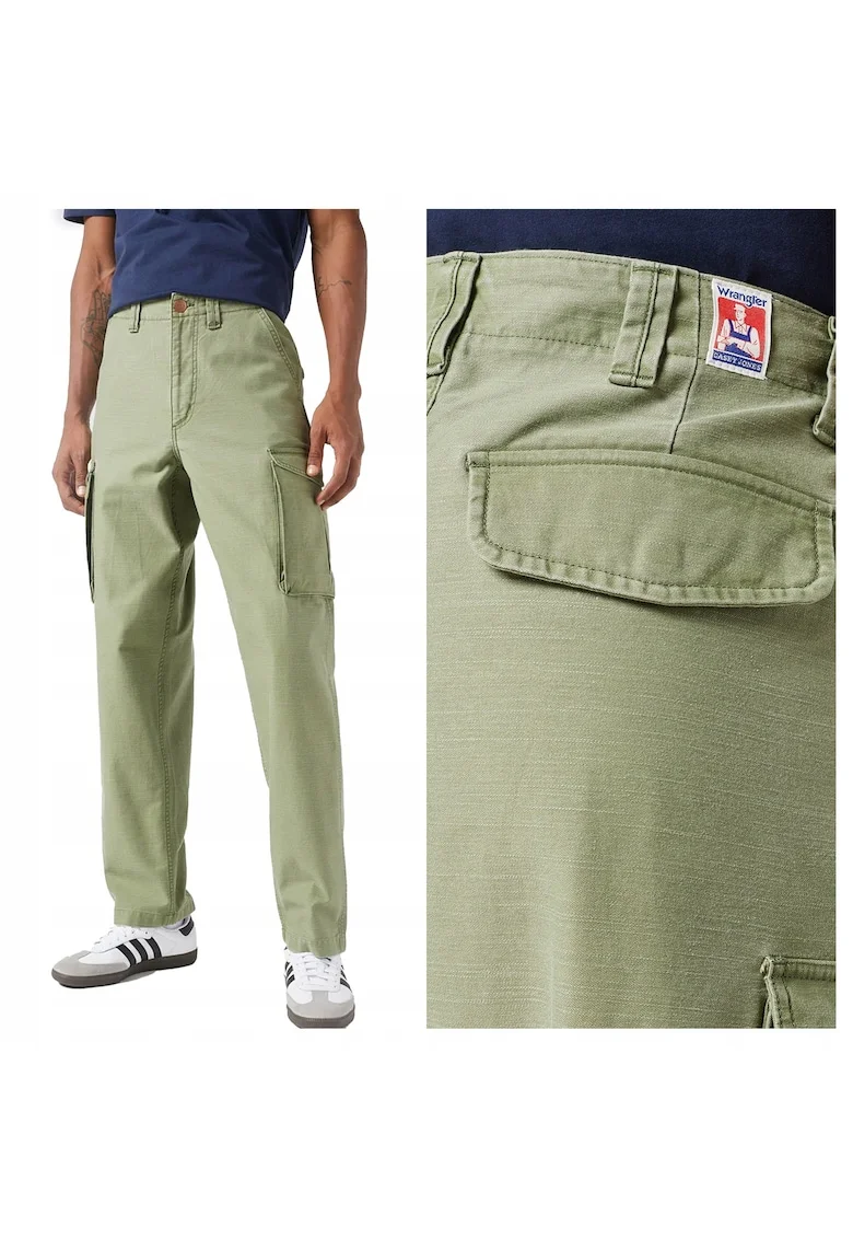 Pantaloni Barbati,  Casey Jones, Straight Fit, Talie Medie, Fermoar, Lungi, 5 Buzunare, Bumbac, Maro, Verde