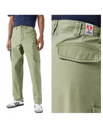 Pantaloni Barbati,  Casey Jones, Straight Fit, Talie Medie, Fermoar, Lungi, 5 Buzunare, Bumbac, Maro, Verde