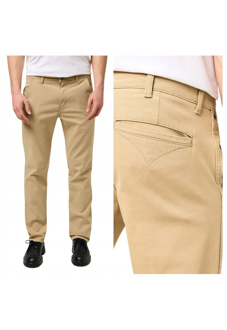 Pantaloni Barbati,  Casey Chino, Straight Fit, Talie Medie, Fermoar, Lungi, 5 Buzunare, Bumbac, Bej, Bej