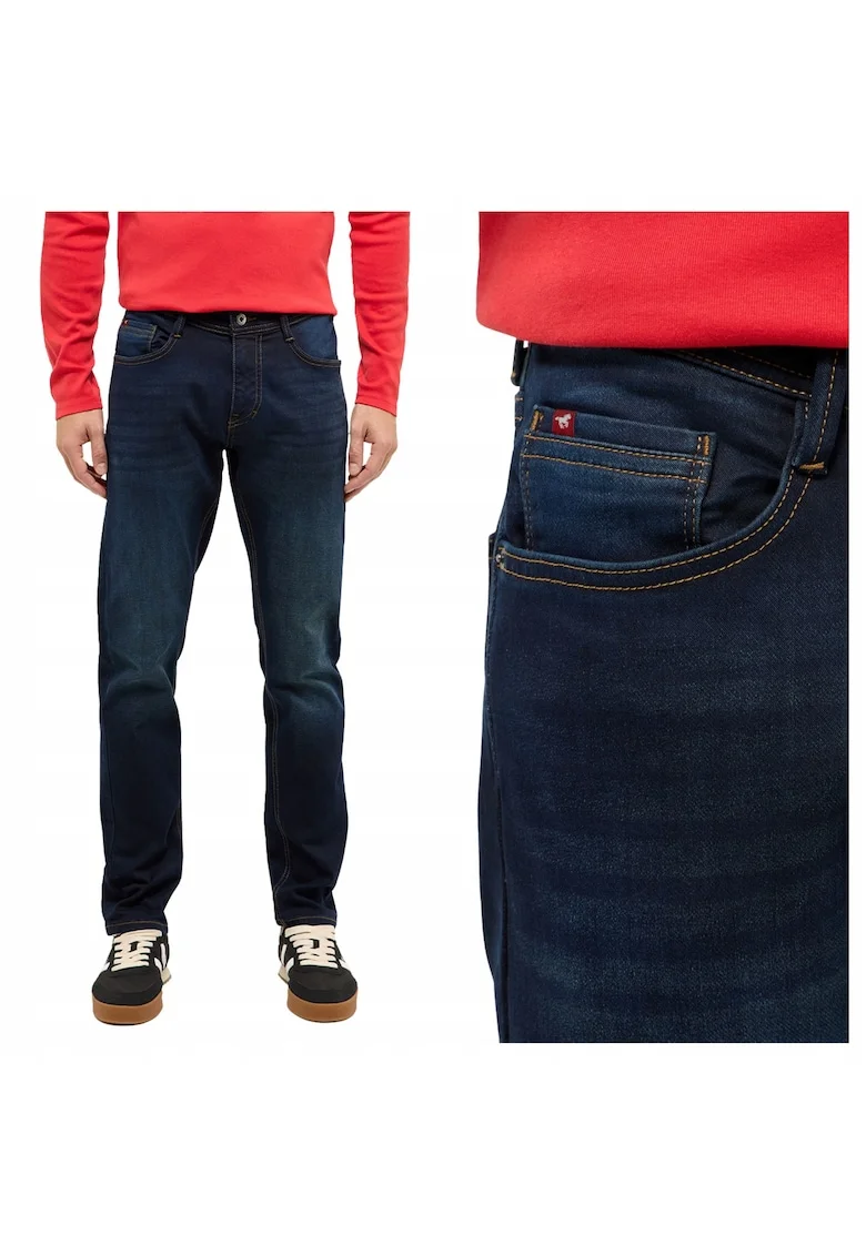Blugi Barbati,  Style Oregon Slim, Slim Fit, Talie Joasa, Fermoar, Lungi, 5 Buzunare, Bumbac, W30-L30 US, Albastru