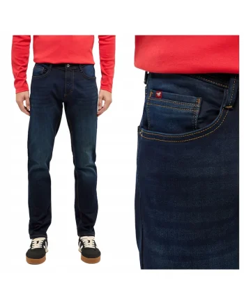 Blugi Barbati,  Style Oregon Slim, Slim Fit, Talie Joasa, Fermoar, Lungi, 5 Buzunare, Bumbac, W30-L30 US, Albastru