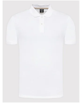 Tricou polo barbati  alb, bumbac, uni
