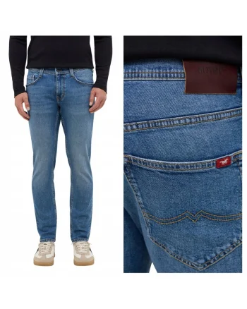 Blugi Barbati,  Style Oregon Slim, Straight Fit, Talie Joasa, Fermoar, Lungi, 5 Buzunare, Bumbac, W32-L36 US, Albastru