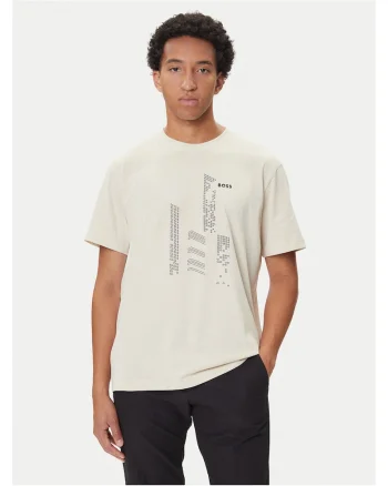 Tricou barbat  crem, bumbac