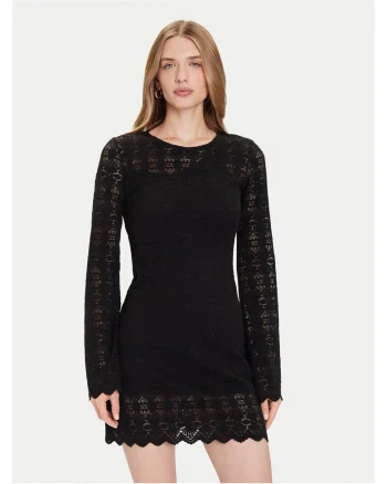 Rochie tricotata, de dama,  negru, fabricata din material de calitate