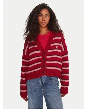 Cardigan dama  rosu,