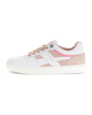 Pantofi sport low-cut din piele ecologica, Alb/Roz prafuit
