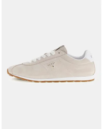 Pantofi sport low-cut din piele intoarsa, Bej deschis