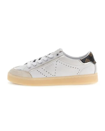 Pantofi sport low-cut cu piele, Alb murdar