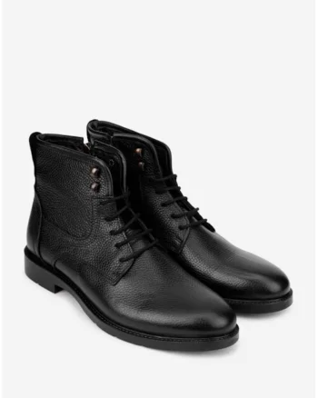 Ghete barbati piele texturata, Negru