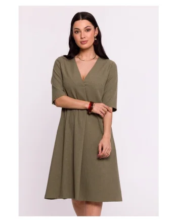 Rochie trapez cu decolteu in V,