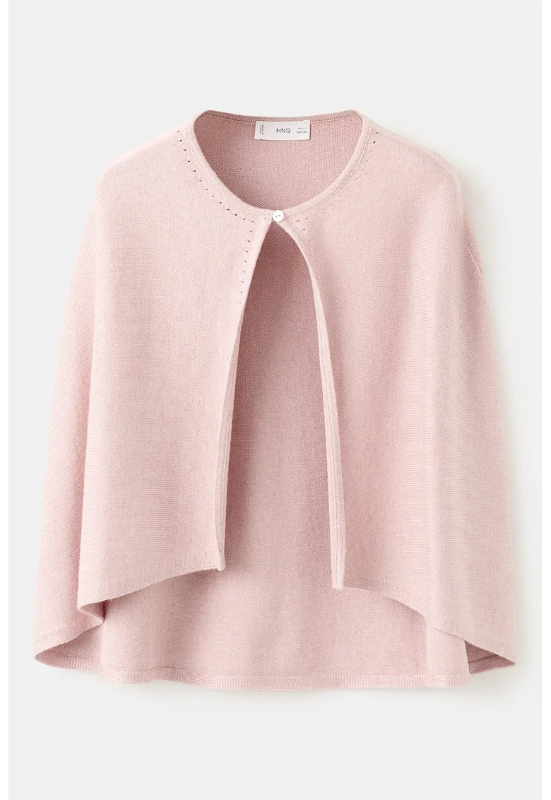 Cardigan tricotat cu nasturi, Roz prafuit